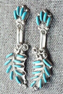 Turquoise & Sterling Silver Earrings - Levon Loncassion - High Lonesome Trading