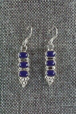 Navajo Lapis & Sterling Silver Earrings - Gary Shorty