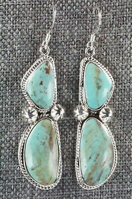 Turquoise & Sterling Silver Earrings - Lee Shorty