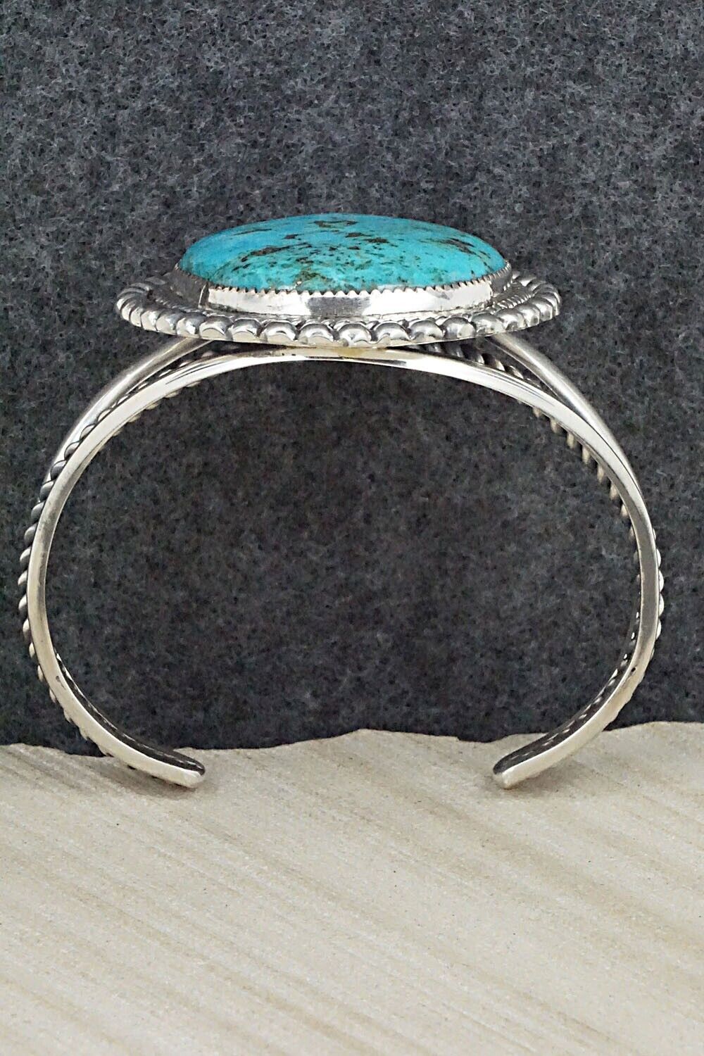 Turquoise & Sterling Silver Bracelet - Leslie Nez