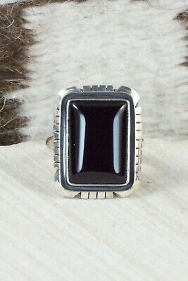 Onyx & Sterling Silver Ring - Amos Begay - Size 7