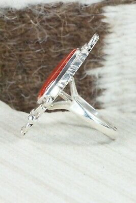 Spiny Oyster & Sterling Silver Ring - Daniel Benally - Size 10.25