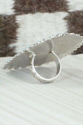 Turquoise & Sterling Silver Ring - Lavell Byjoe - Size 7.5