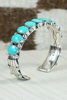 Navajo Turquoise & Sterling Silver Bracelet - Tom Lewis