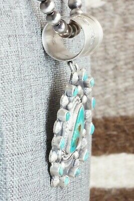 Turquoise and Sterling Silver Pendant & Necklace - Tom Lewis