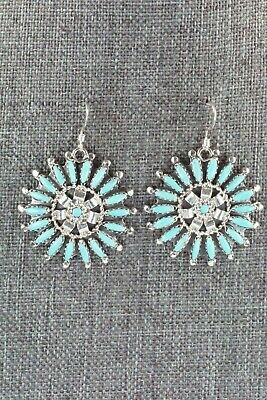 Turquoise & Sterling Silver Earrings - Nathaniel Nez