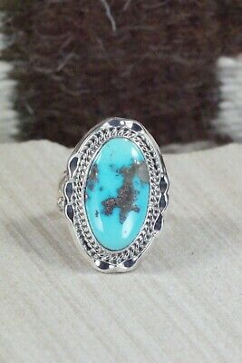 Turquoise & Sterling Silver Ring - Samuel Yellowhair - Size 8.75