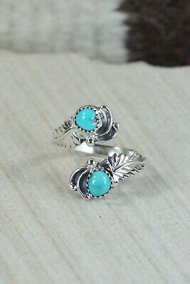 Navajo Turquoise and Sterling Silver Ring - Etta Belin - Size 8.5