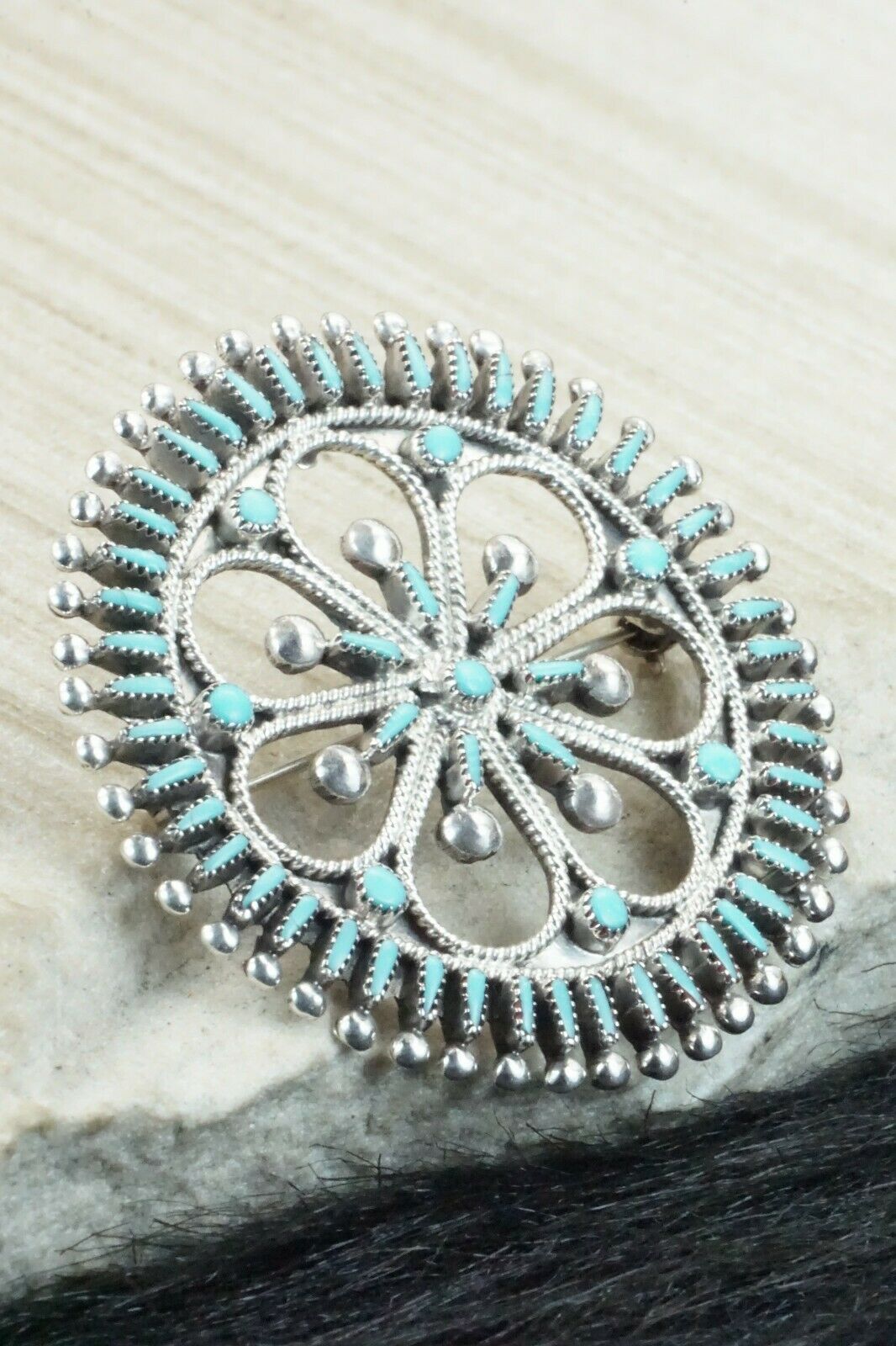 Turquoise & Sterling Silver Pendant - Vincent Johnson