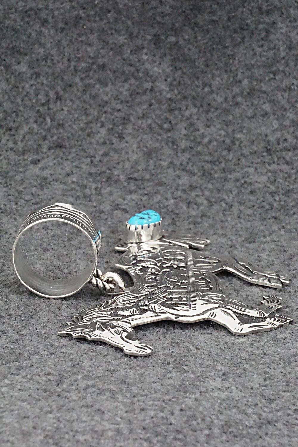 Turquoise & Sterling Silver Pendant - Richard Singer