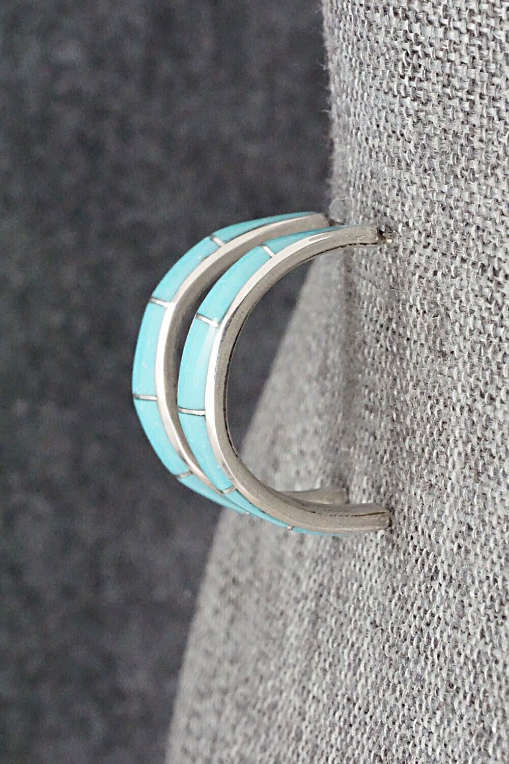 Turquoise & Sterling Silver Earrings - Philbert Chavez