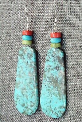 Turquoise & Sterling Silver Earrings - Lupe Lovato