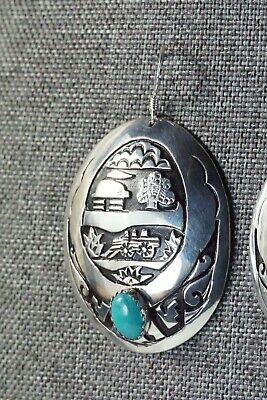 Navajo Turquoise & Sterling Silver Earrings - Richard Singer