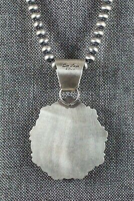 Turquoise, Coral Pendant & Sterling Silver Necklace - Tom Lewis