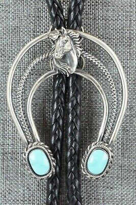 Turquoise & Sterling Silver Bolo Tie - Raymond Delgarito