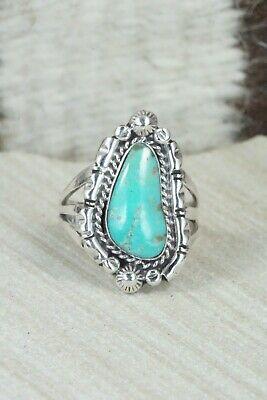 Turquoise and Sterling Silver Ring - Andrew Vandever - Size 7 - High Lonesome Trading