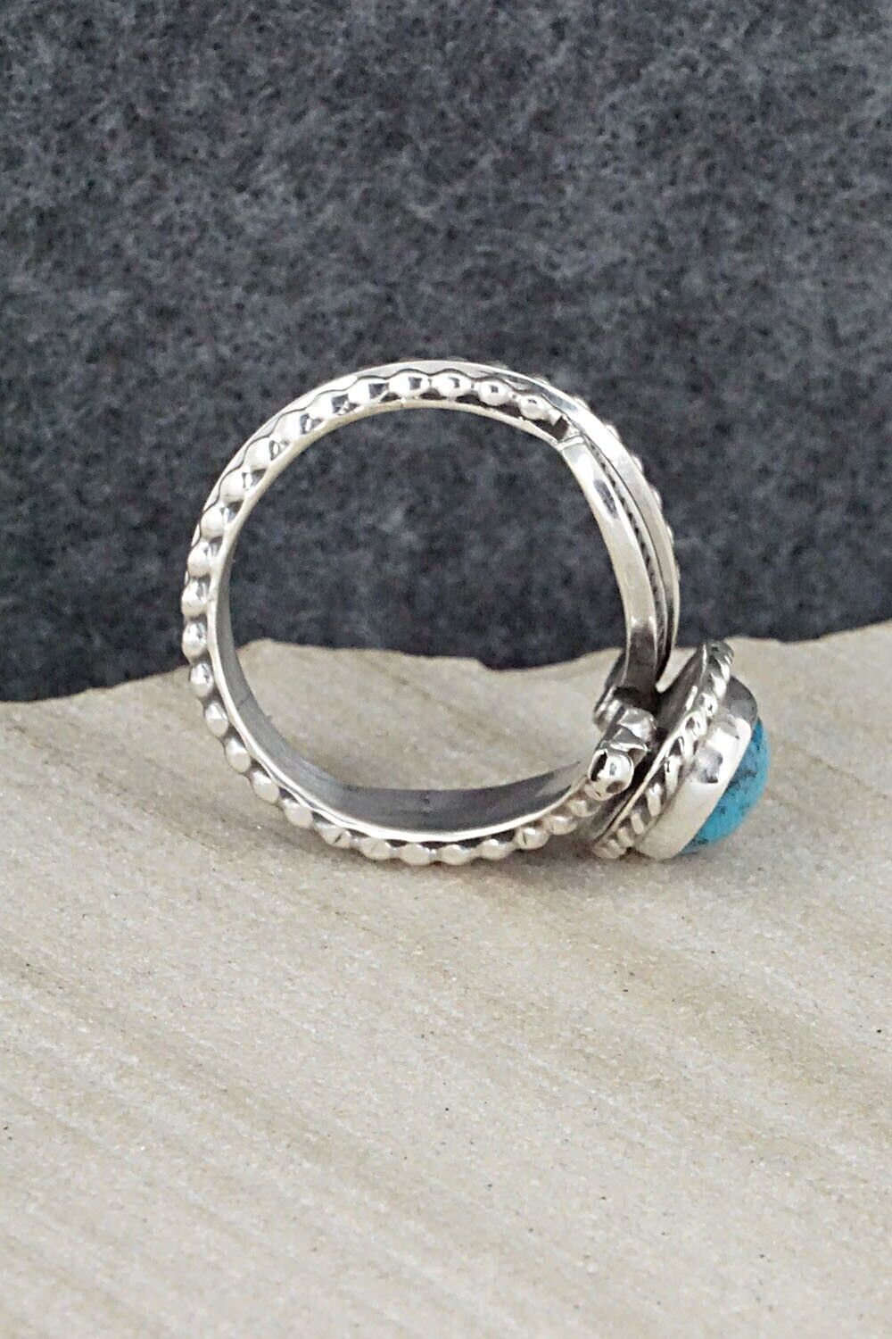 Turquoise & Sterling Silver Ring - Thomas Yazzie - Size 8
