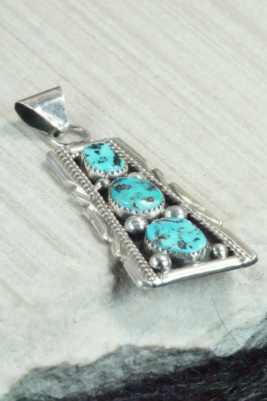 Turquoise & Sterling Silver Pendant and Earrings - Anthony Brown
