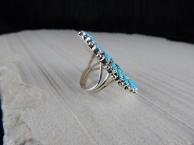 Navajo Sterling Silver & Turquoise Ring - Eunise Wilson - High Lonesome Trading