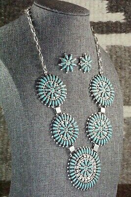 Turquoise & Sterling Silver Necklace and Earrings - Nathaniel Nez