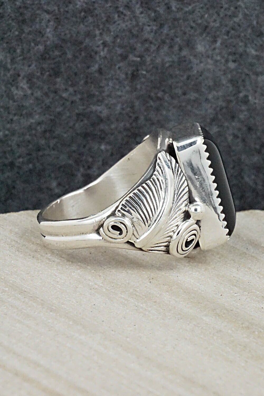 Onyx & Sterling Silver Ring - Darrell Morgan - Size 11
