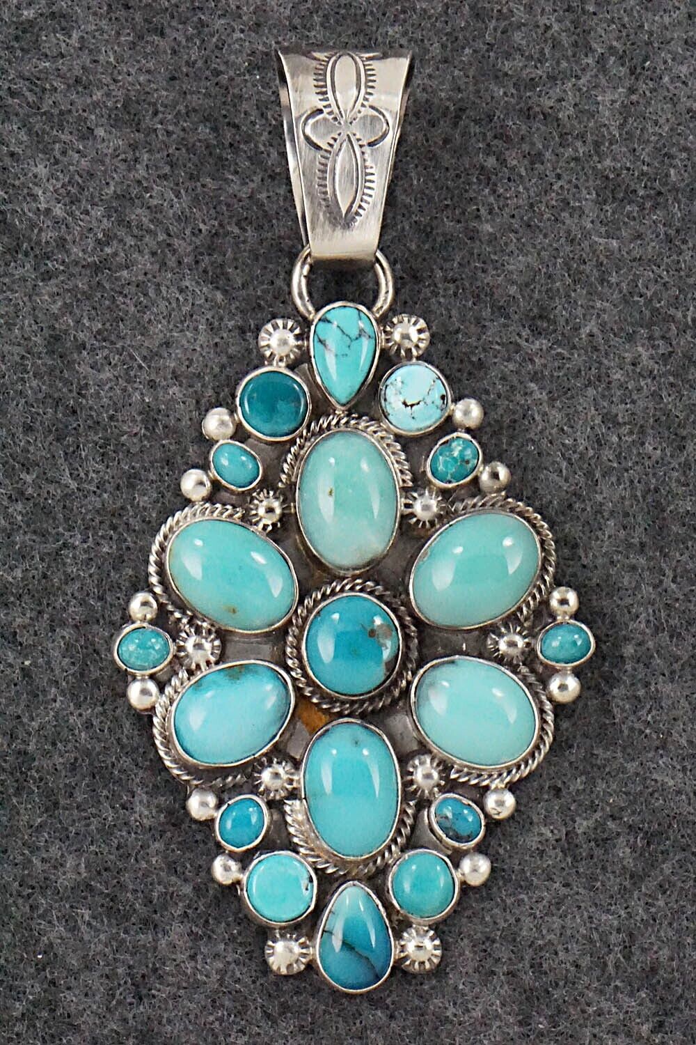 Turquoise and Sterling Silver Pendant - Annie Hoskie