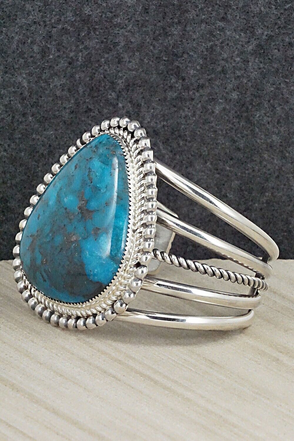 Turquoise & Sterling Silver Bracelet - Leslie Nez