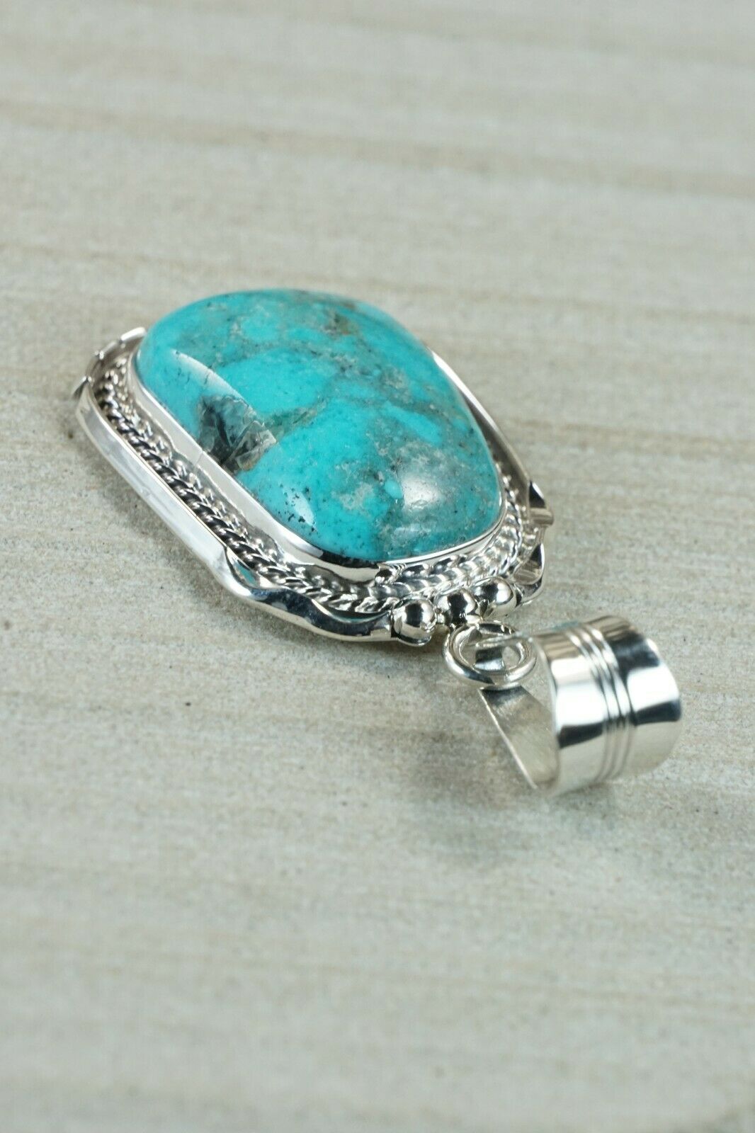 Navajo Turquoise & Sterling Silver Pendant - Samuel Yellowhair
