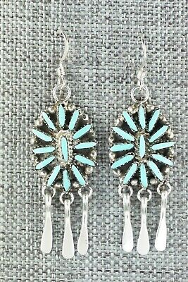 Turquoise & Sterling Silver Earrings - George Peina