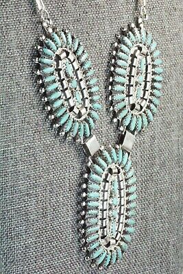Turquoise & Sterling Silver Necklace and Earrings - Nathaniel Nez