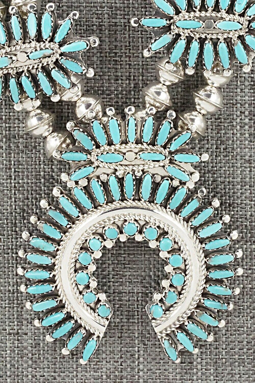 Turquoise & Sterling Silver Squash Blossom Set - Nathaniel Nez