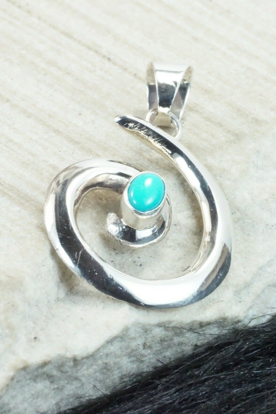 Turquoise & Sterling Silver Pendant - Mildred Parkhurst