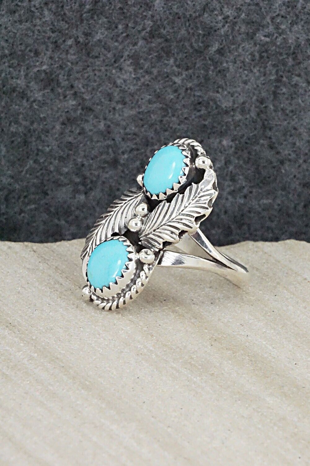 Turquoise & Sterling Silver Ring - William Begay - Size 6