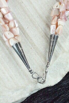 Mother of Pearl & Sterling Silver Necklace - Navajo