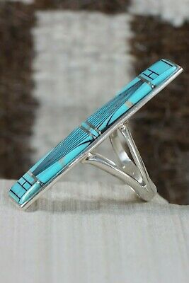 Navajo Turquoise & Sterling Silver Ring - Ervin Tsosie - Size 11.25 - High Lonesome Trading