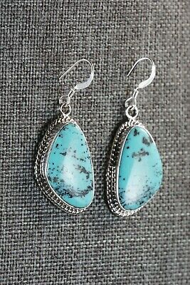 Navajo Turquoise and Sterling Silver Earrings - Lee Shorty