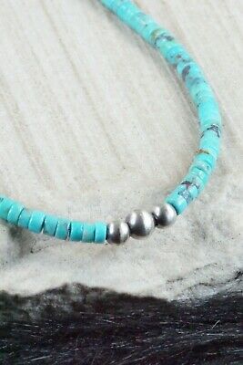 Turquoise & Sterling Silver Necklace - Navajo