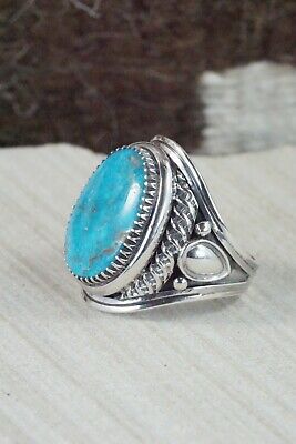 Turquoise & Sterling Silver Ring - Derrick Gordon - Size 11.75