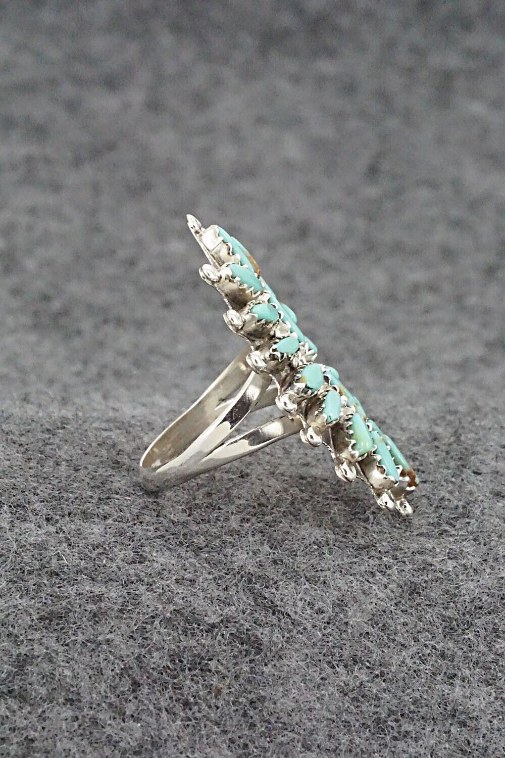 Turquoise & Sterling Silver Ring - Nathaniel Nez - Size 6