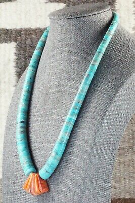 Turquoise & Spiny Oyster Necklace - Lupe Lovato