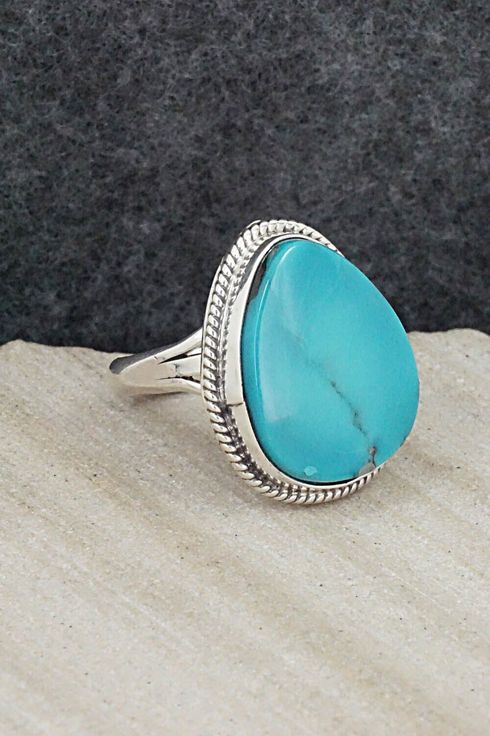 Turquoise & Sterling Silver Ring - Alice Rose Saunders - Size 7.75