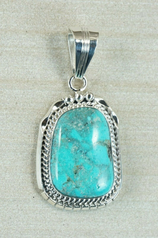 Navajo Turquoise & Sterling Silver Pendant - Samuel Yellowhair