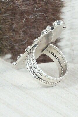Coral & Sterling Silver Ring - Cris Nez - Size 8.5