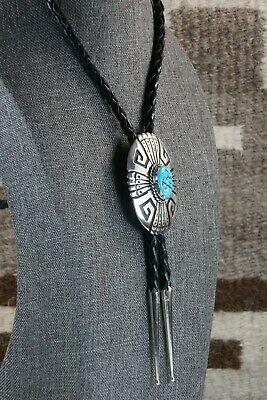 Navajo Turquoise & Sterling Silver Bolo Tie - Richard Singer