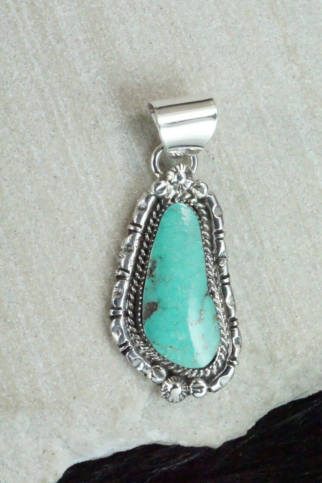 Turquoise & Sterling Silver Pendant - Samuel Yellowhair