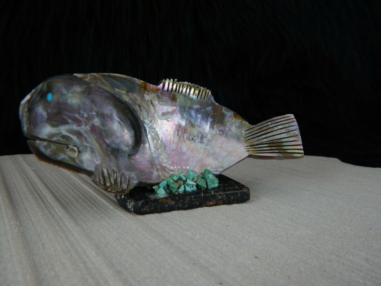Fish Zuni Fetish Carving - Bernard Laiwakete - High Lonesome Trading