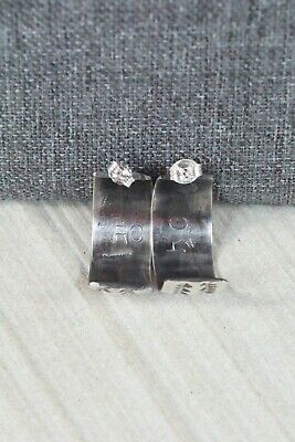 Navajo Sterling Silver Hoop Earrings - Robert Cadman