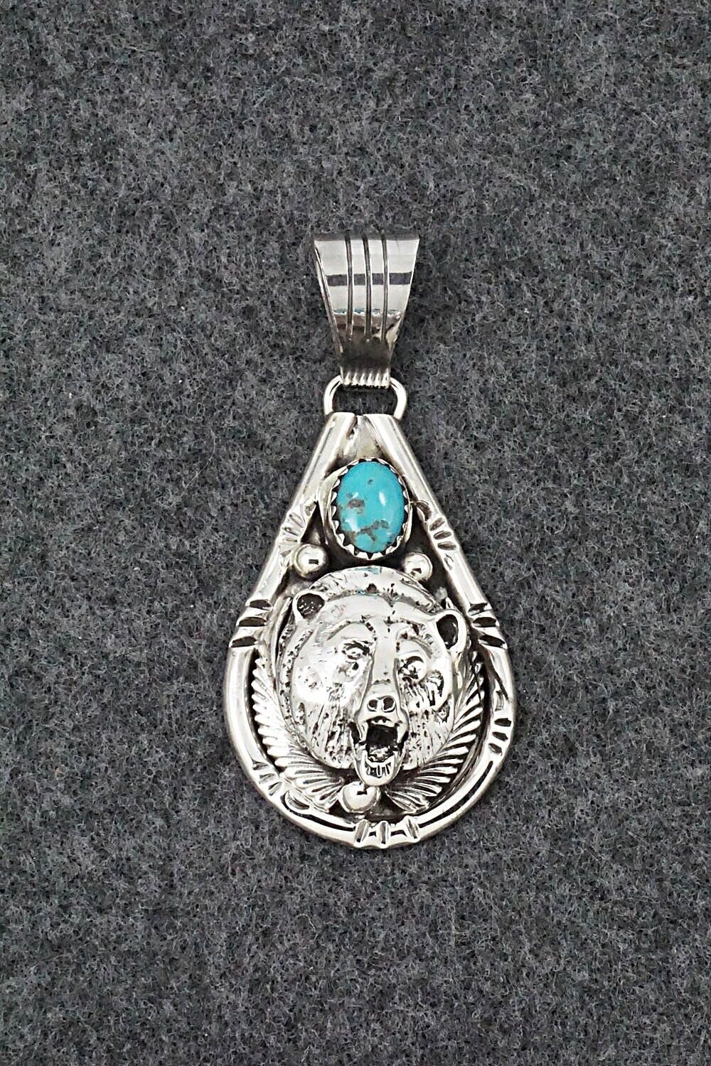 Turquoise & Sterling Silver Pendant - Jeannette Saunders