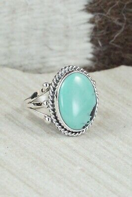 Turquoise & Sterling Silver Ring - Grace Kenneth - Size 9