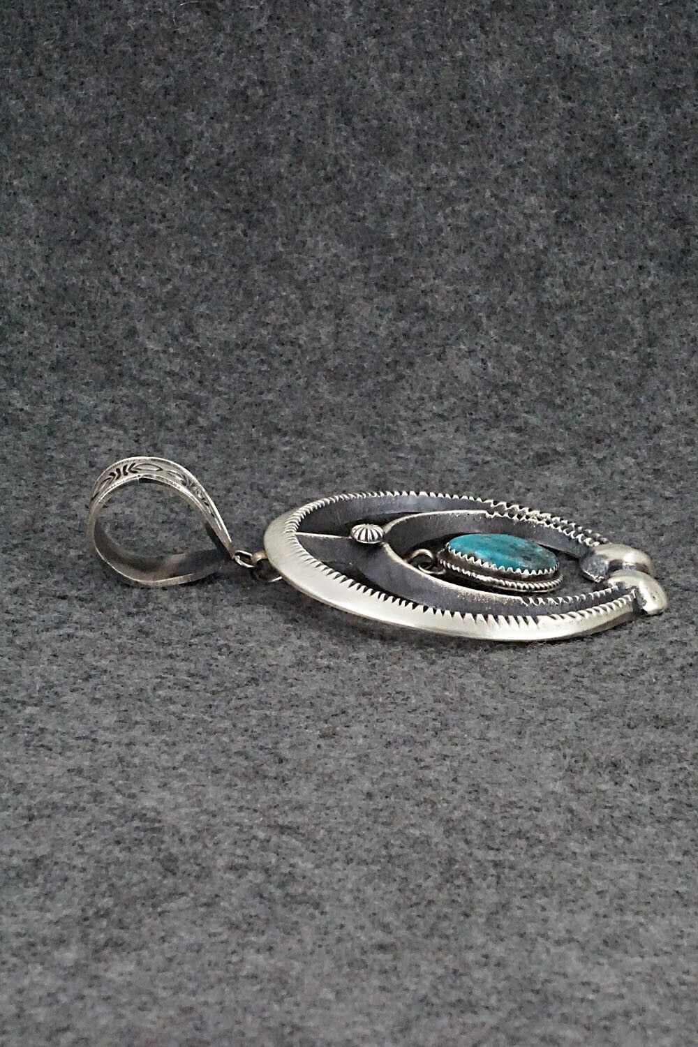 Turquoise and Sterling Silver Pendant - Martha Cayatineto